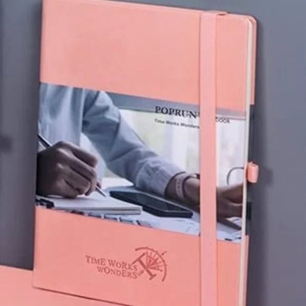 POP RUNE Peach Notebook with Elastic Band